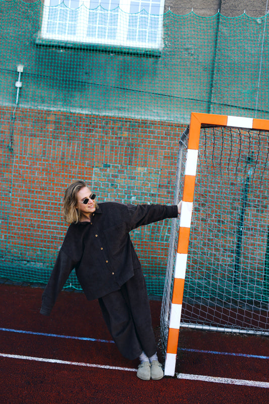 LUNA czekoladowa koszula sztruksowa