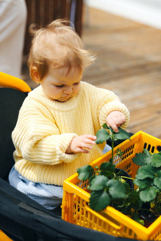 yellow chunky knitted sweater