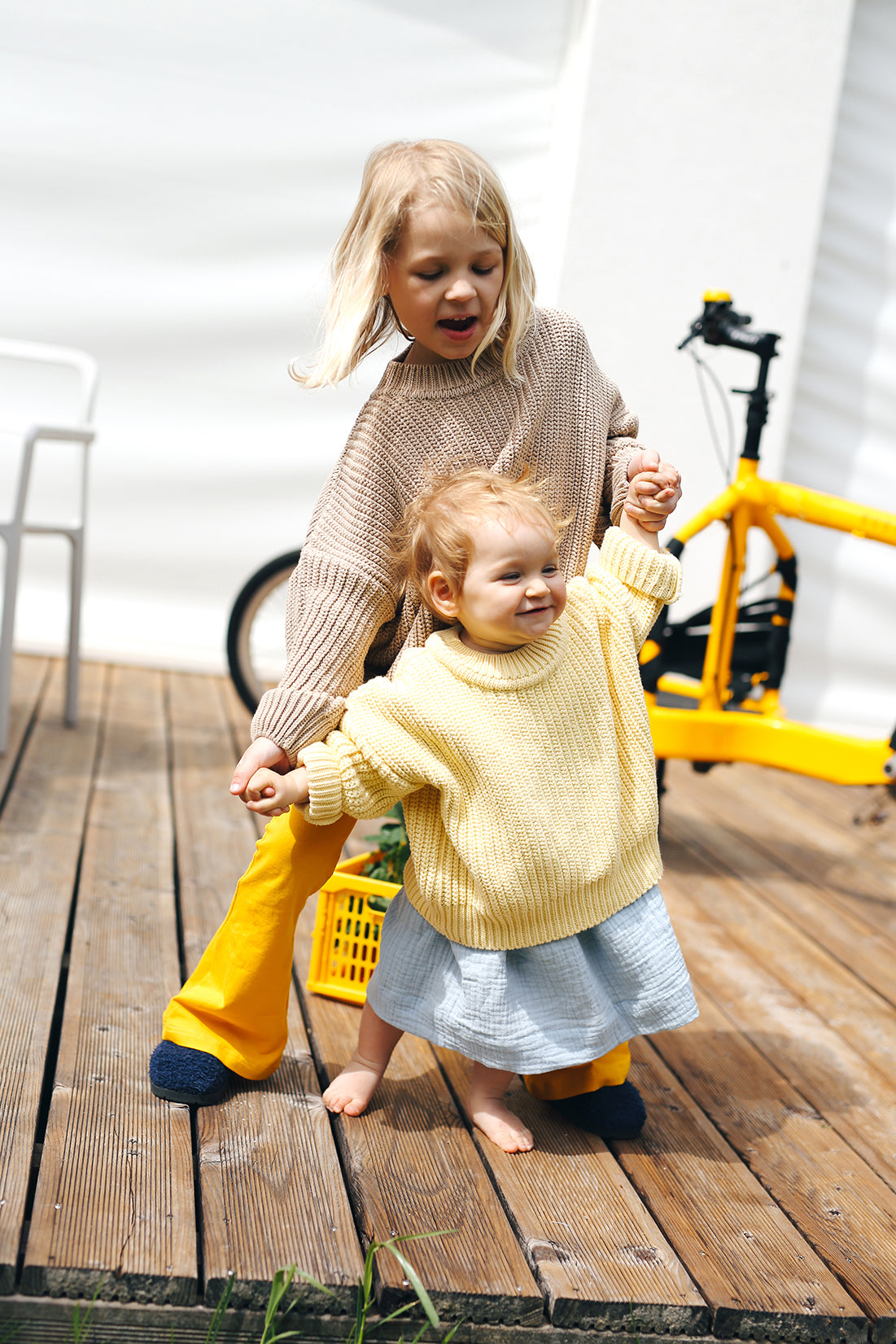 yellow chunky knitted sweater