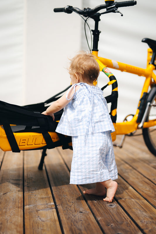 culottes, white and green check