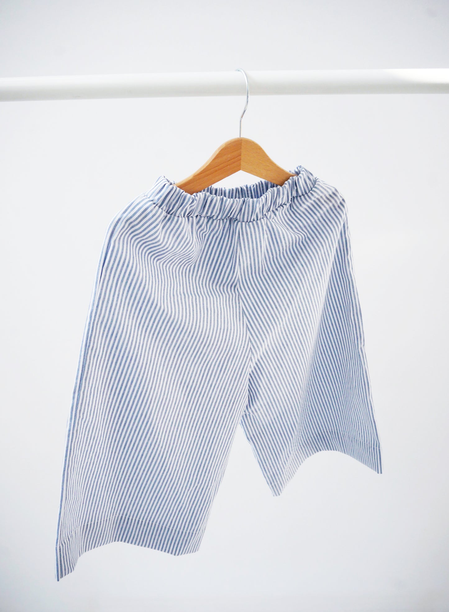 white and blue striped culottes- cloth took part in photo session