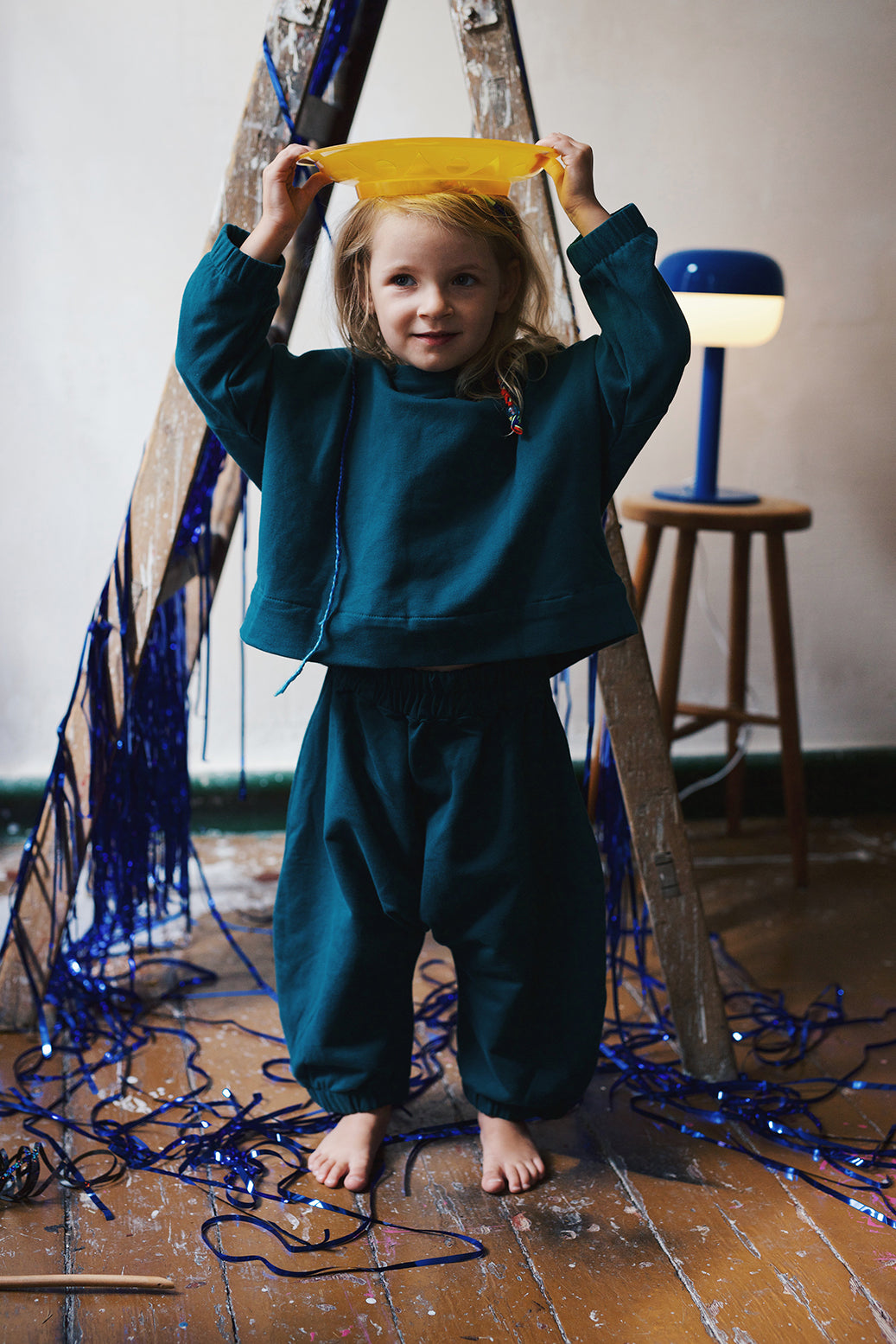 cobalt baggy trousers from soft sweat