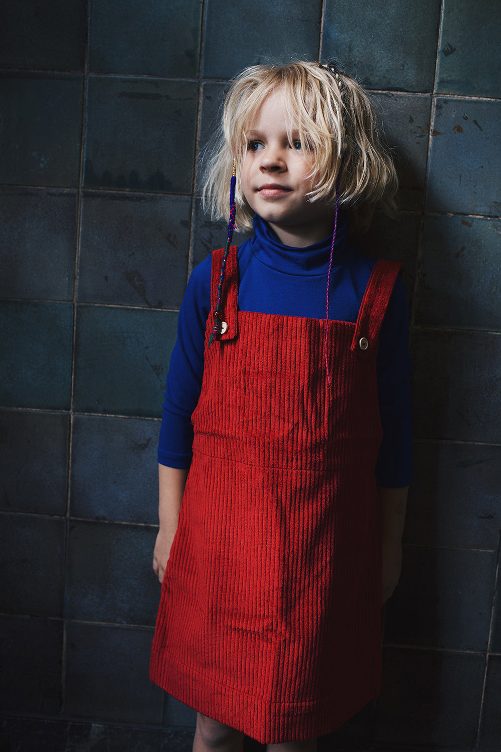dark red jumper skirt- cloth took part in photo session