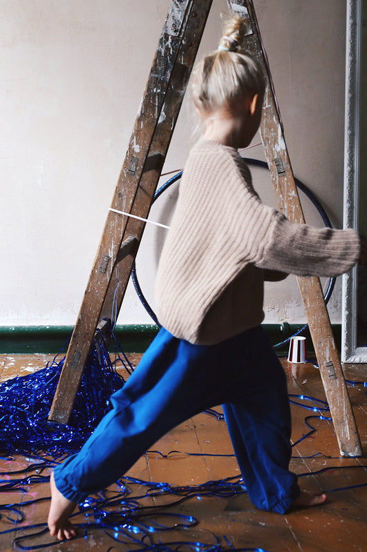 cobalt baggy trousers from soft sweat