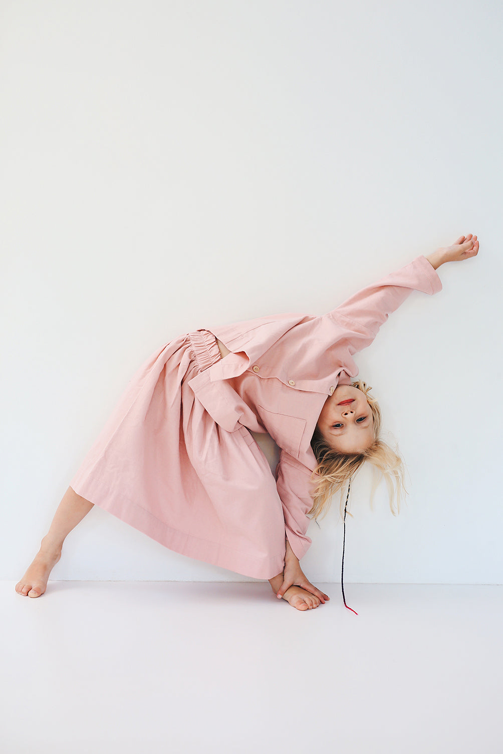 różowa spódniczka flanelowa- model posesyjny