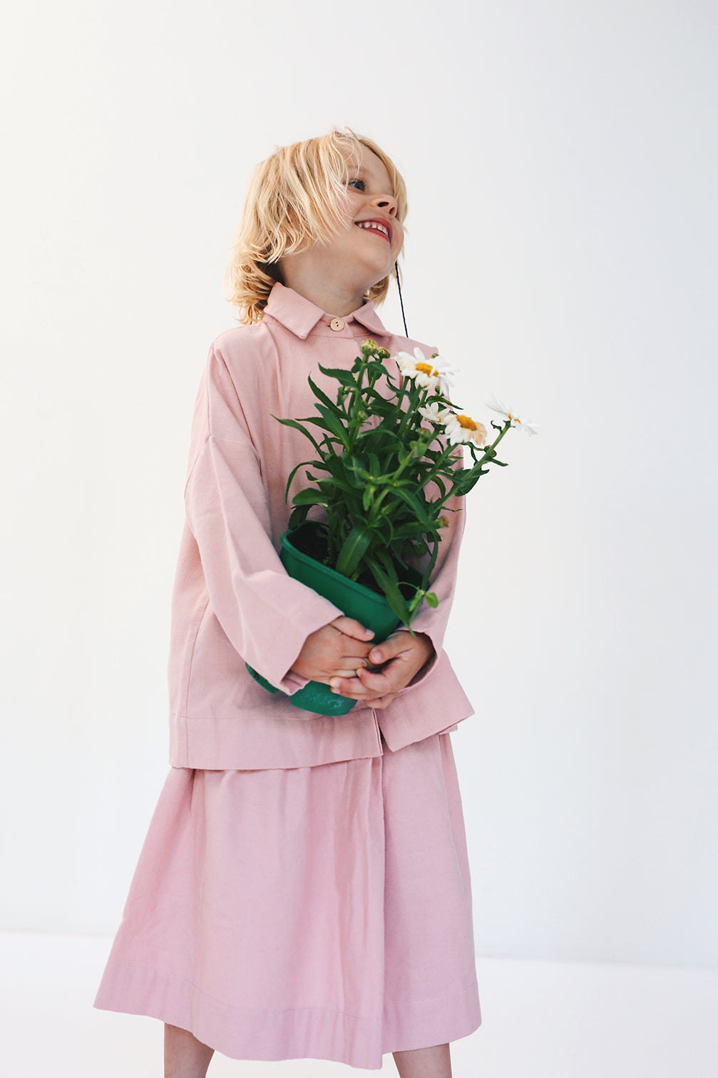 różowa spódniczka flanelowa- model posesyjny