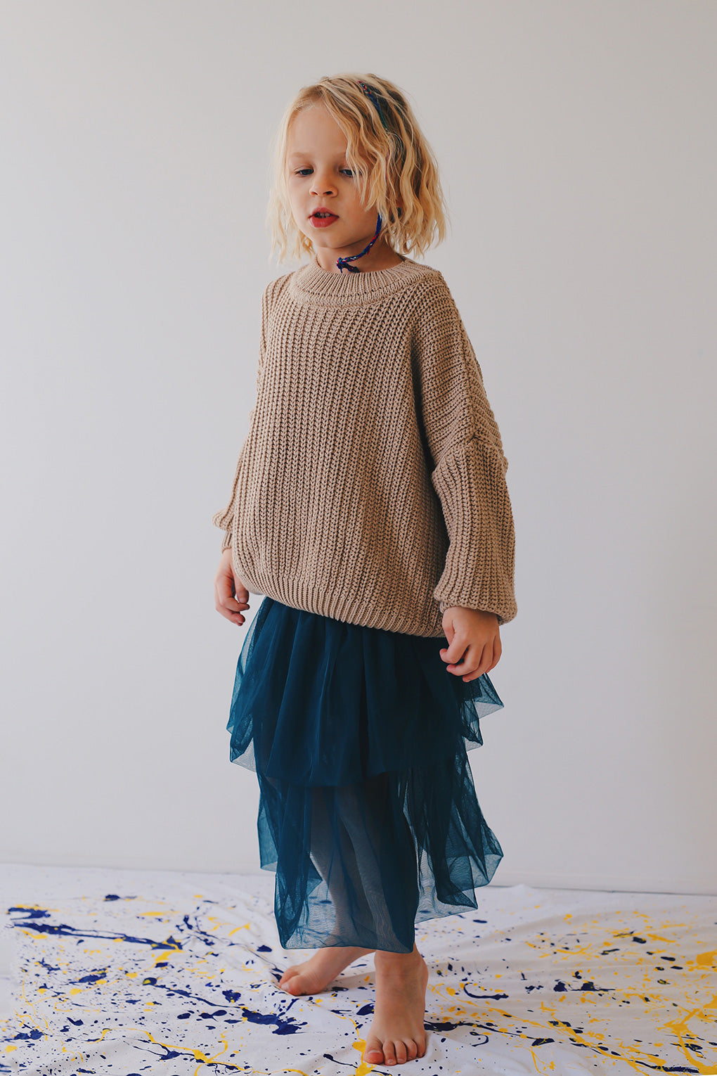 beige chunky sweater