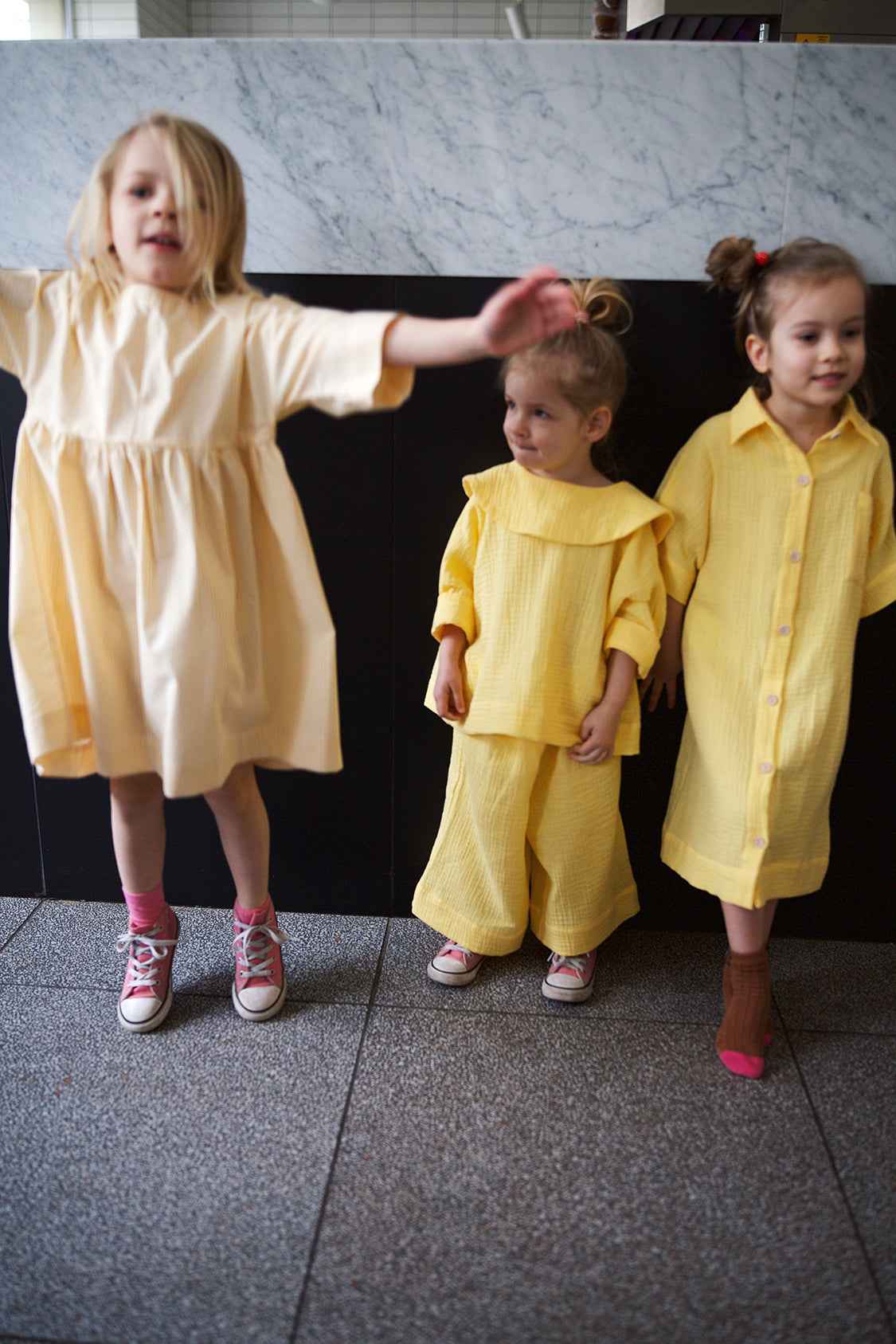 yellow dress with collar