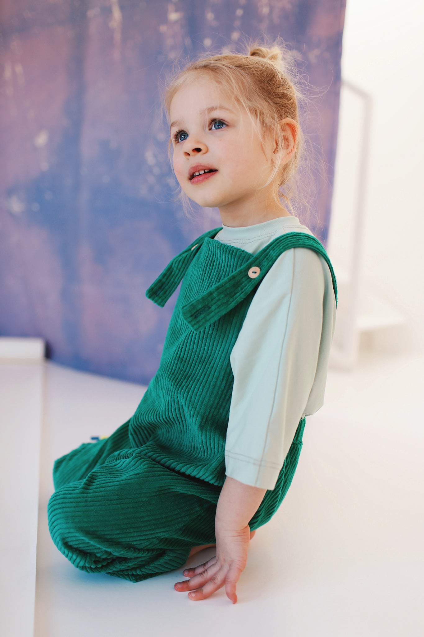 green dungarees