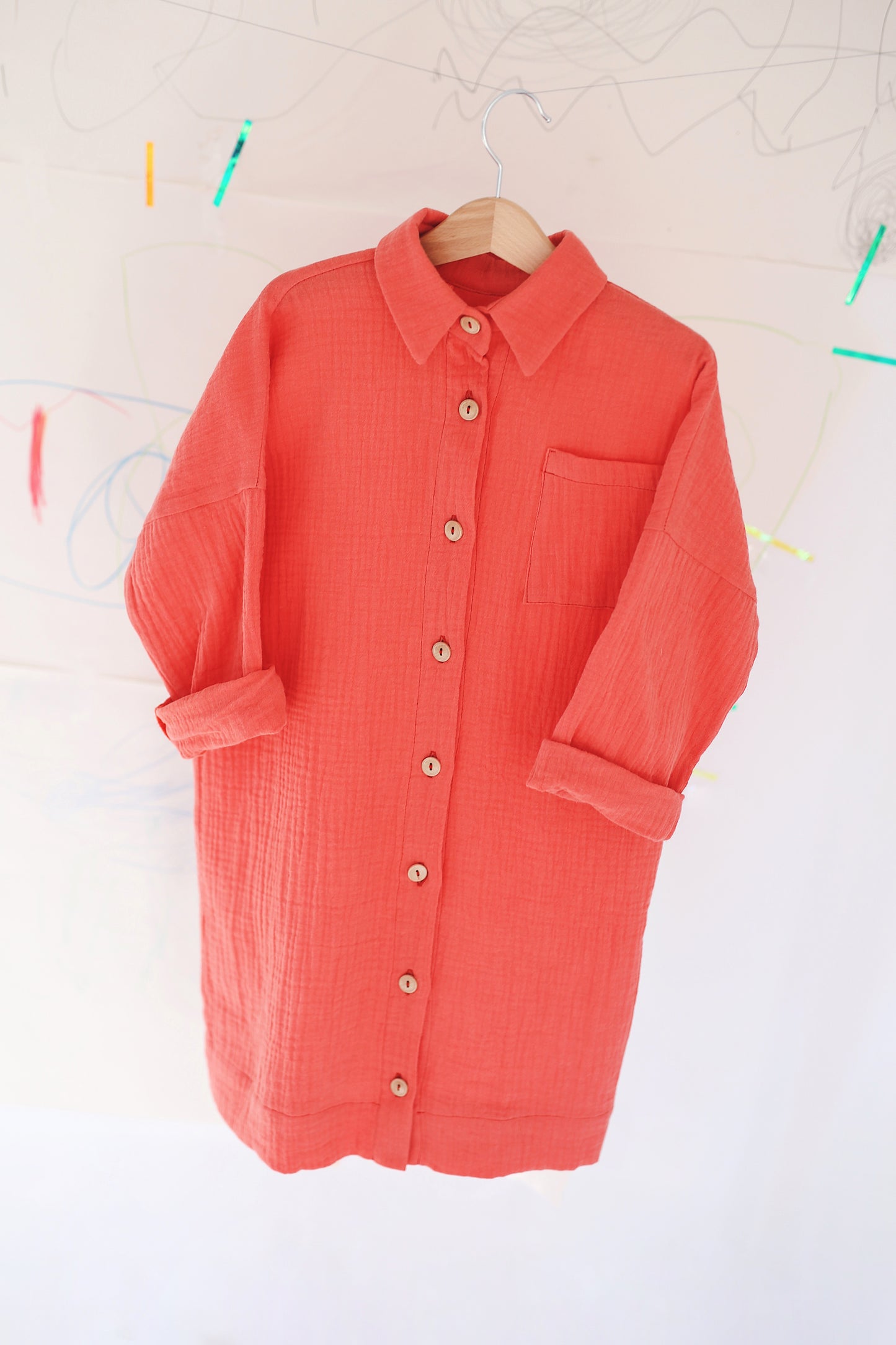coral dress with collar