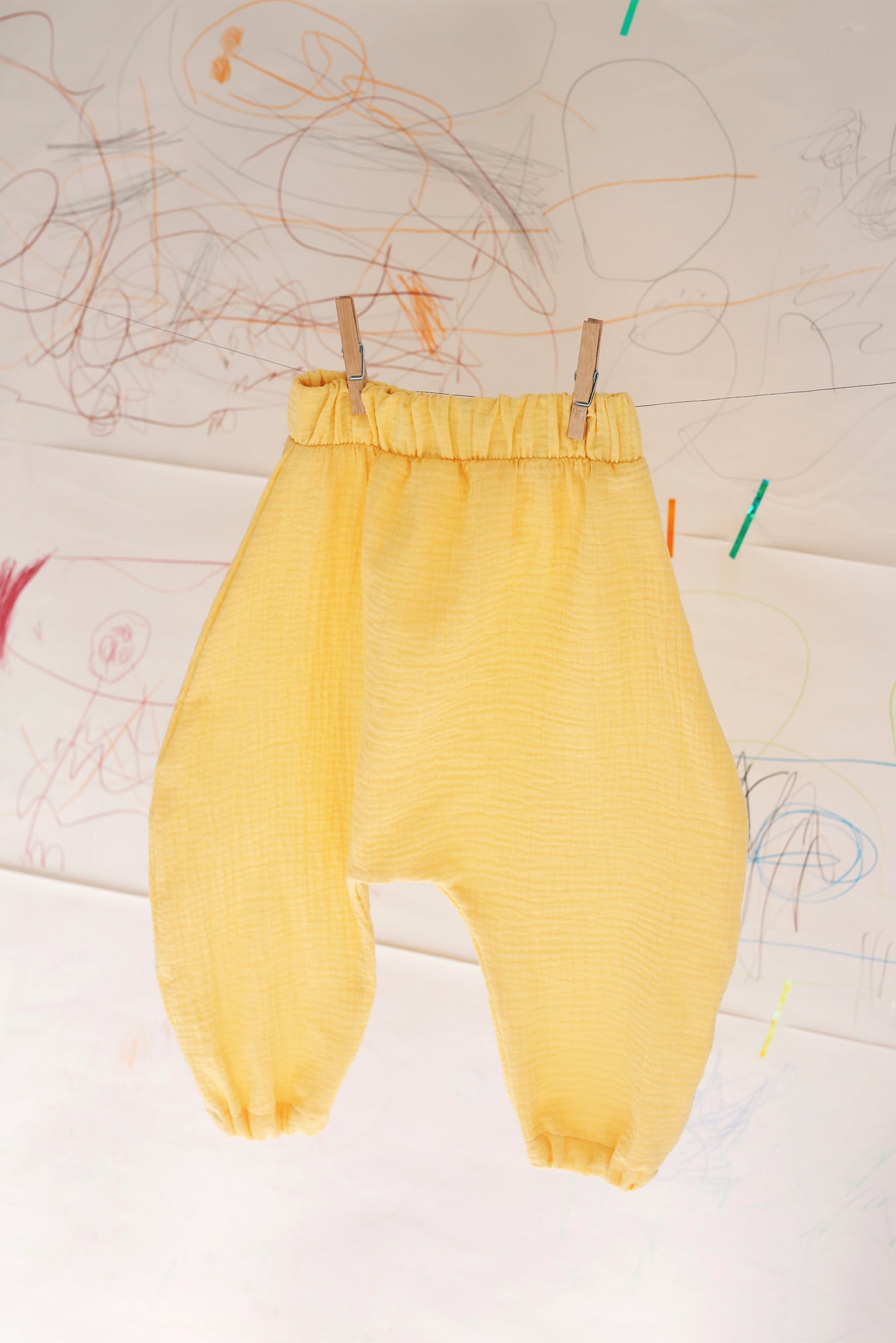 yellow trousers from double gauze