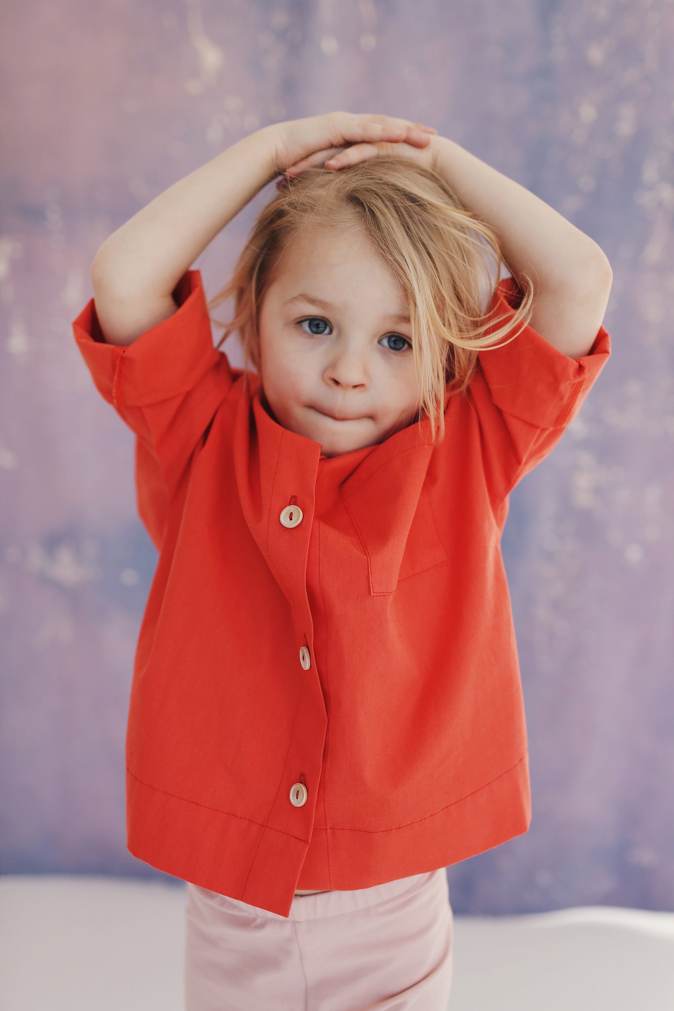 coral shirt with collar