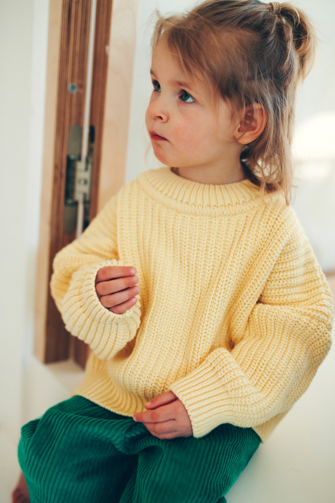 yellow chunky knitted sweater
