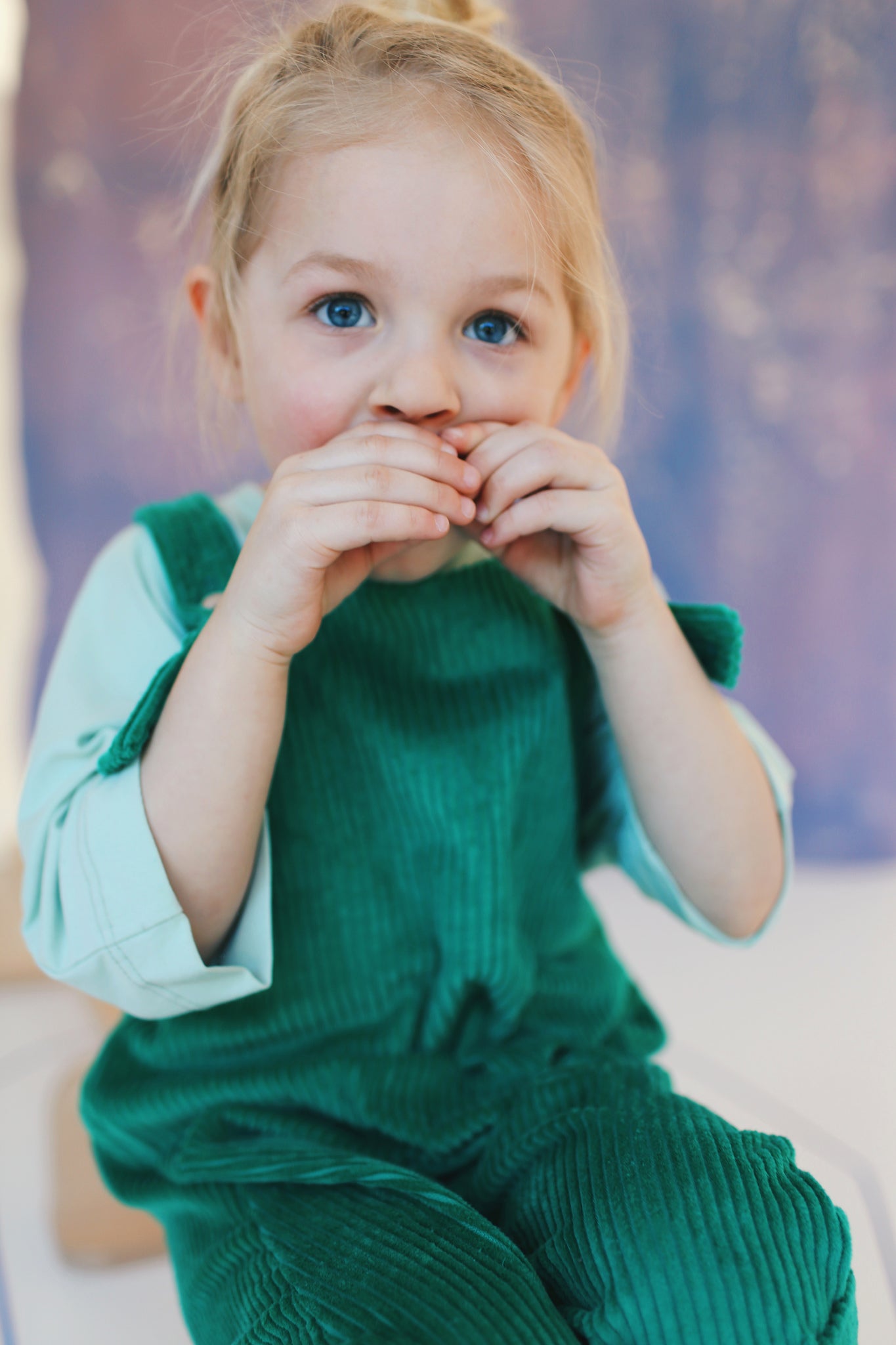 green dungarees
