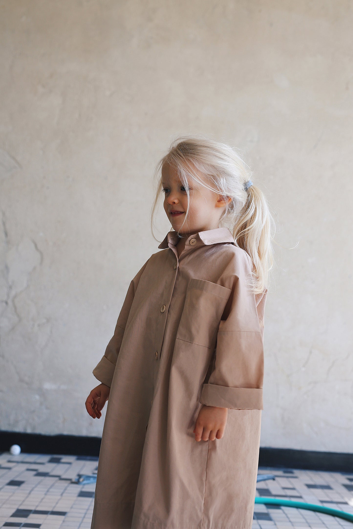 beige dress with collar