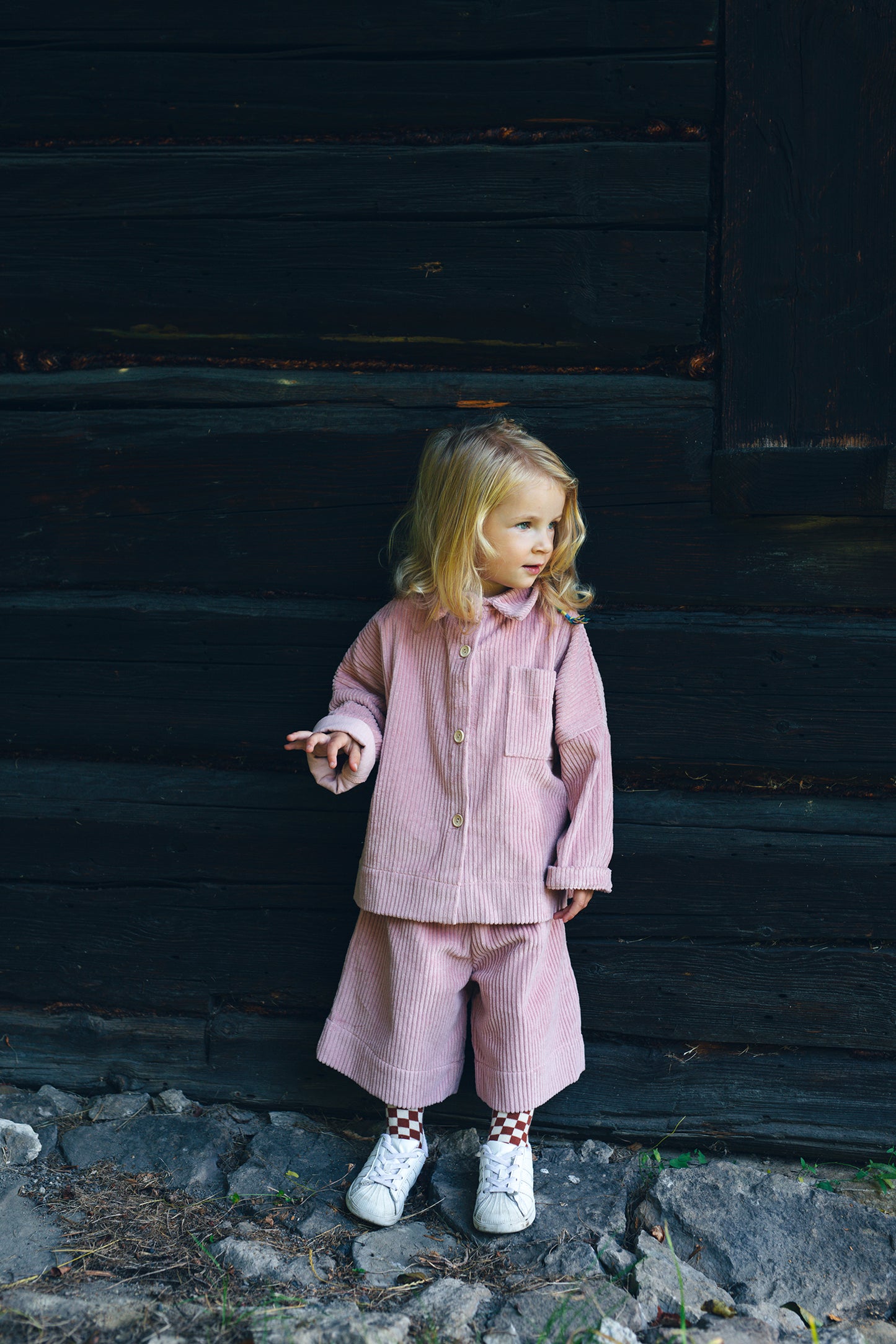 pink shirt from corduroy with collar