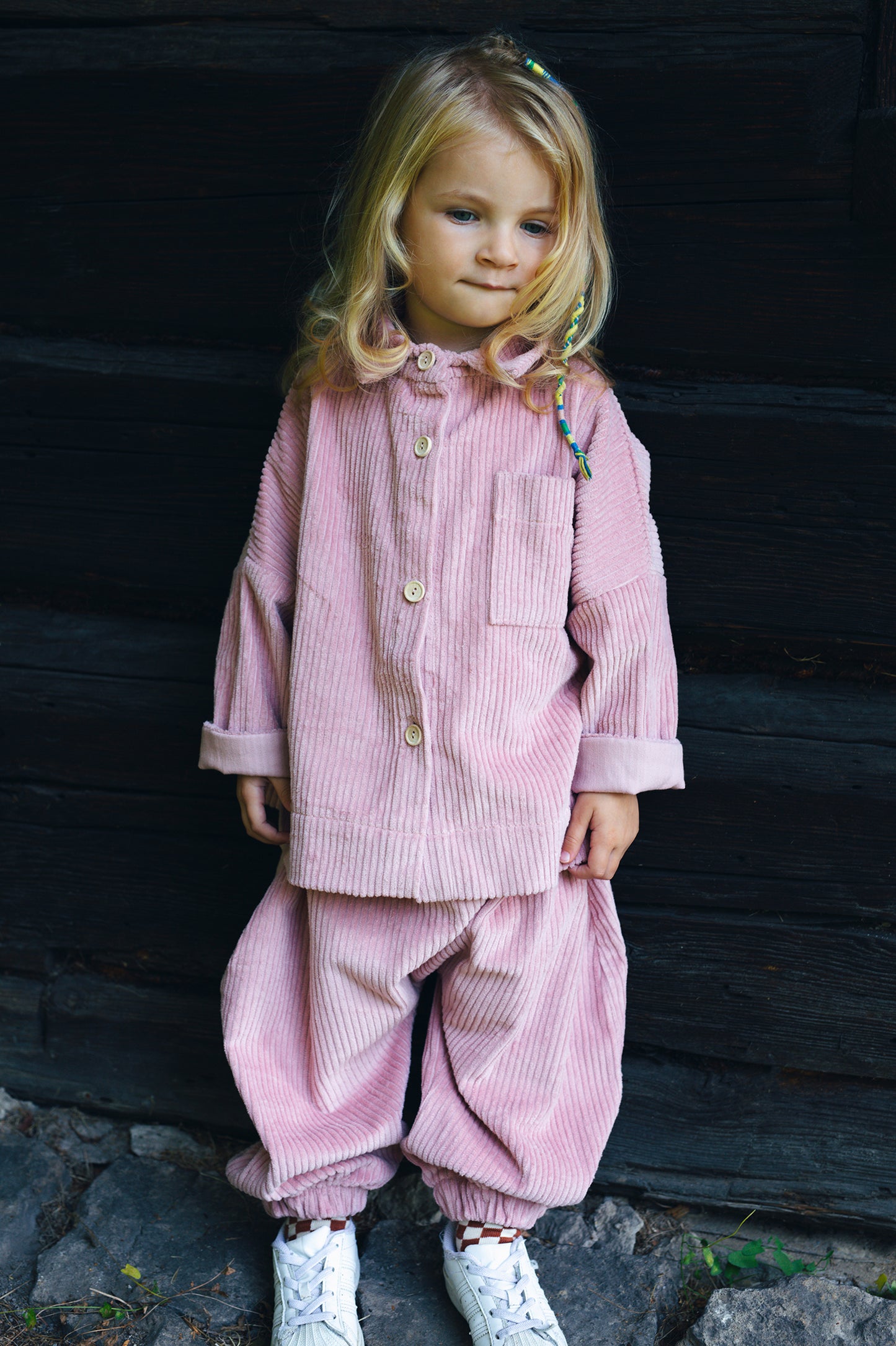 pink trousers from corduroy