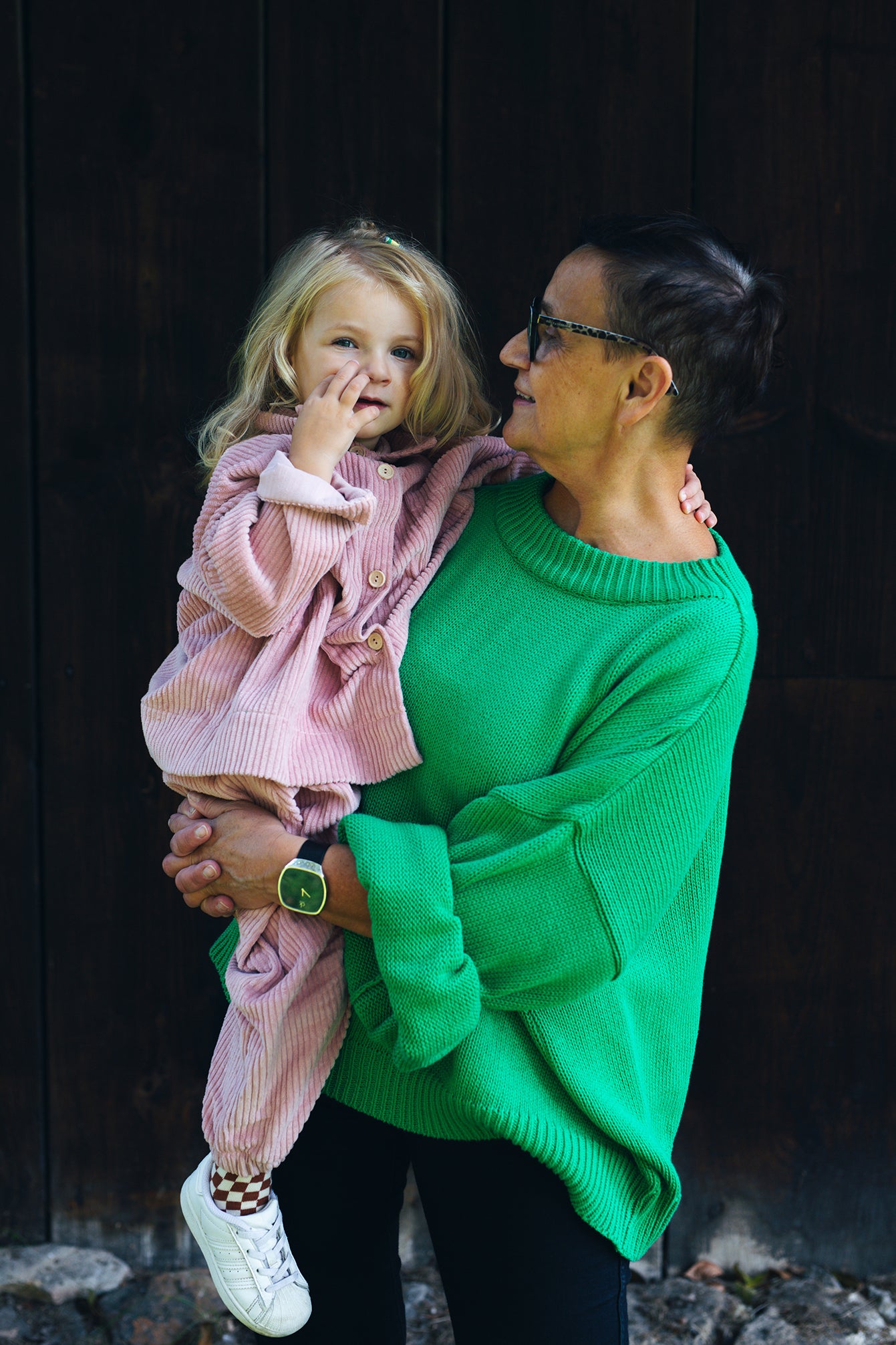 green chunky sweater for women