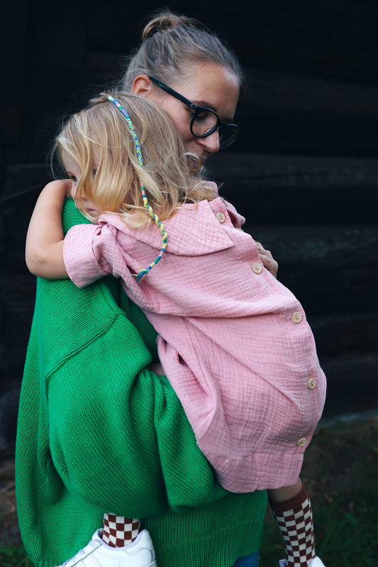 green chunky sweater for women