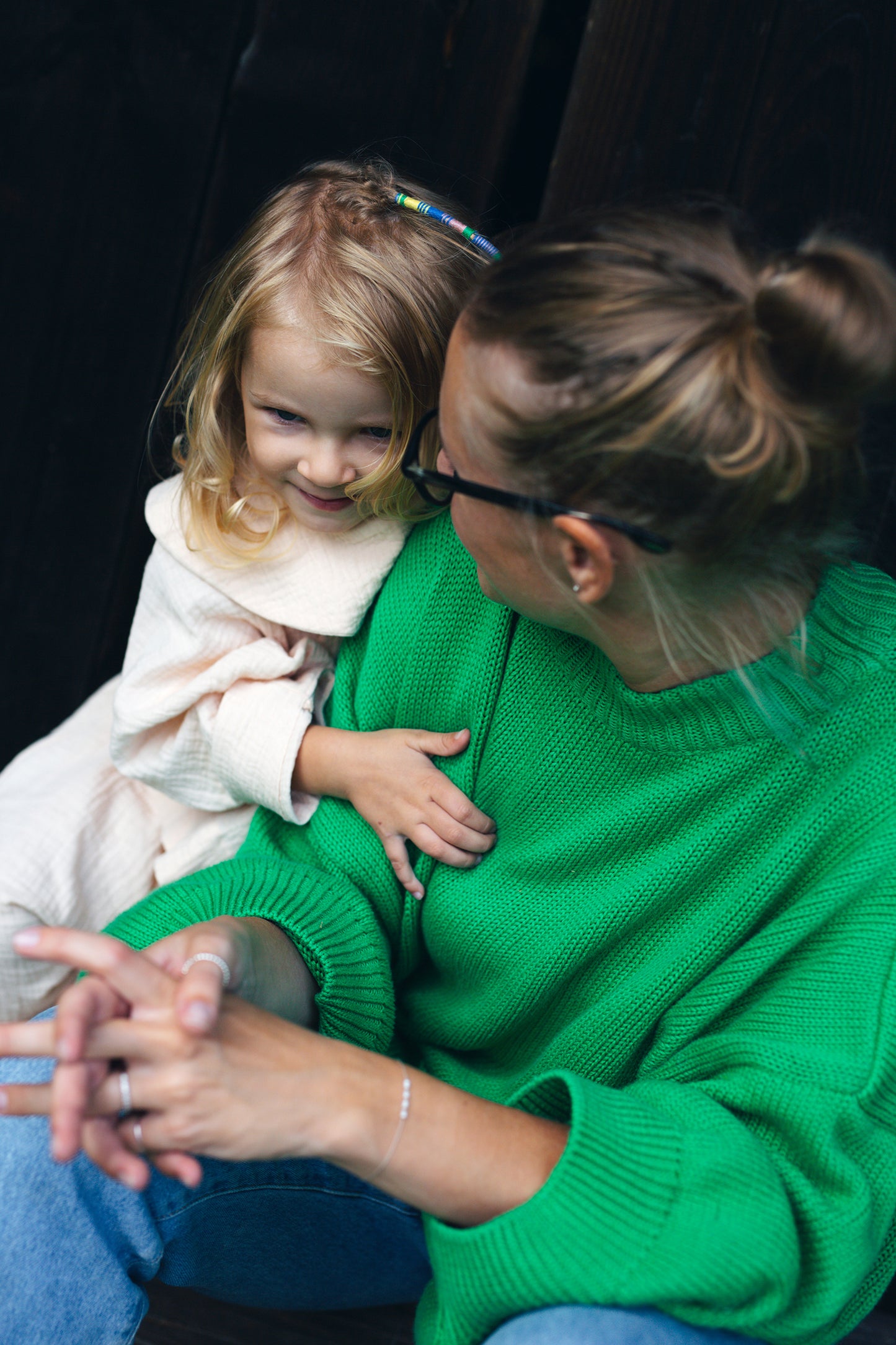 green chunky sweater for women