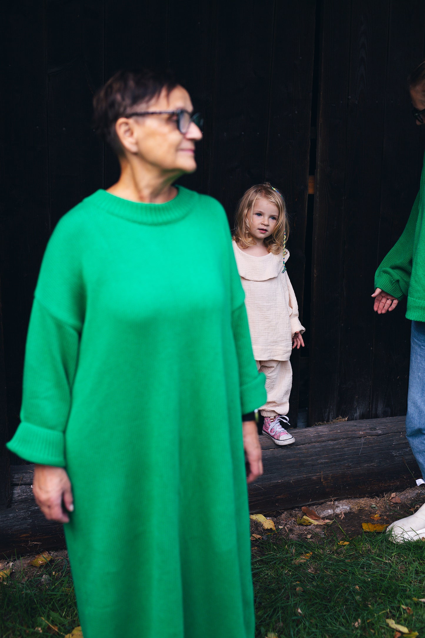 green chunky dress for women