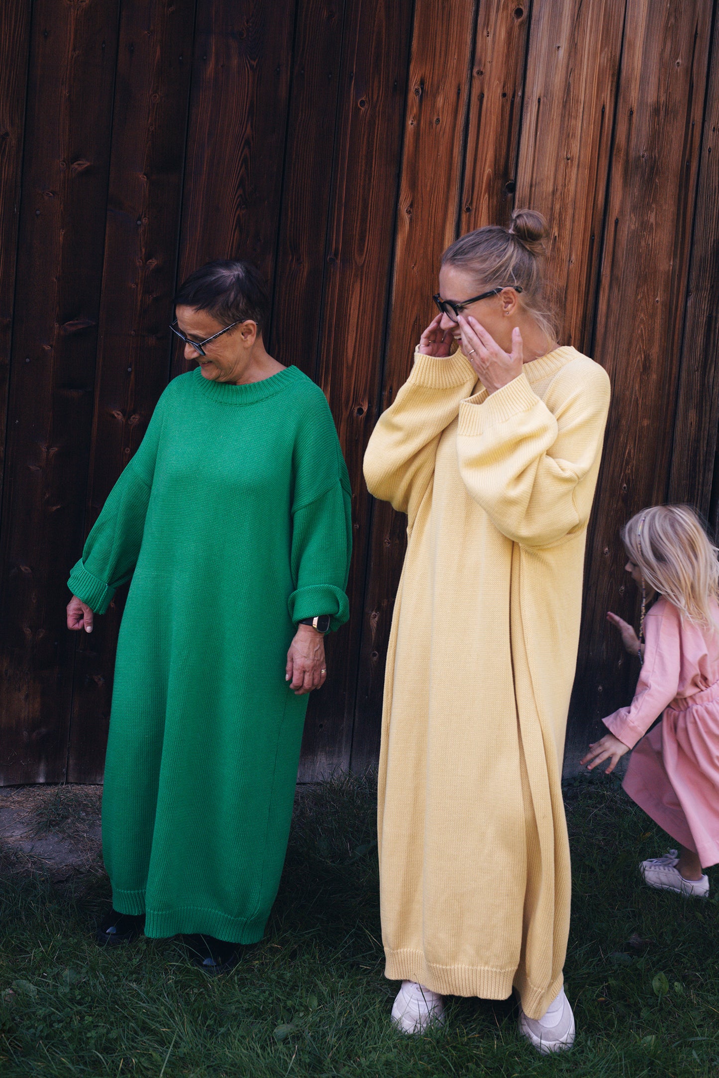 yellow chunky dress for women