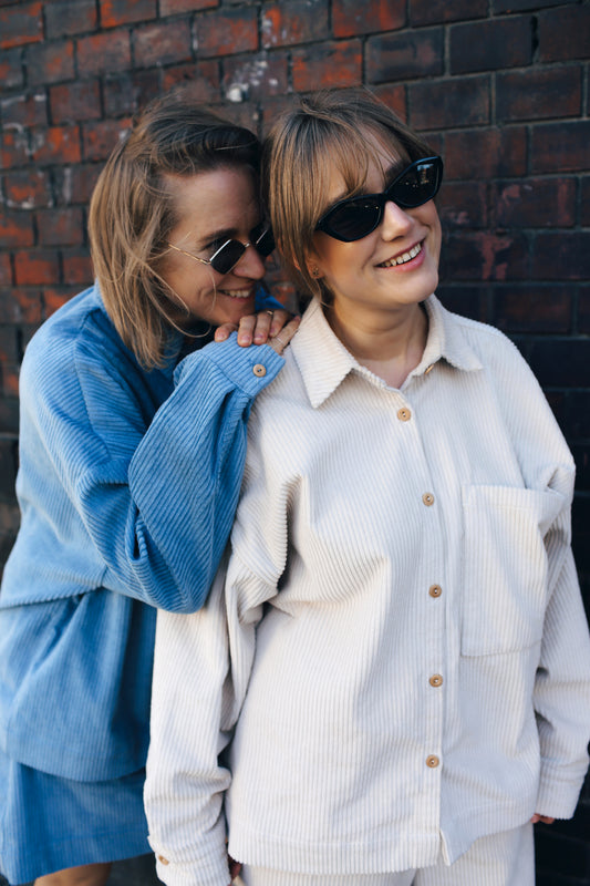 LUNA śmietankowa koszula sztruksowa