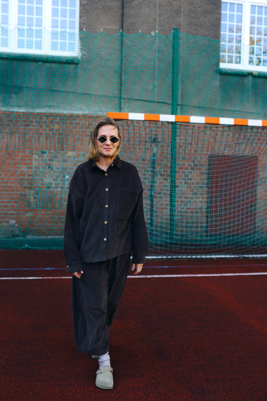 LUNA czekoladowa koszula sztruksowa