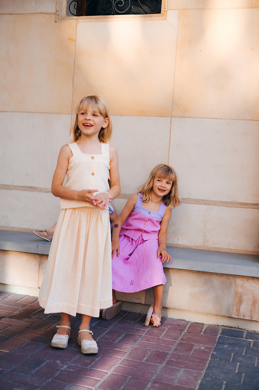 midi skirt from poplin