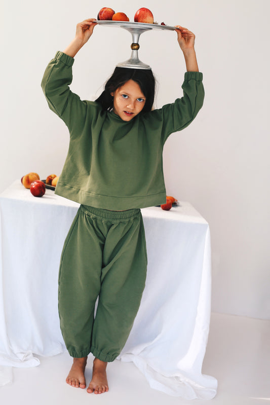 green trousers from soft sweat